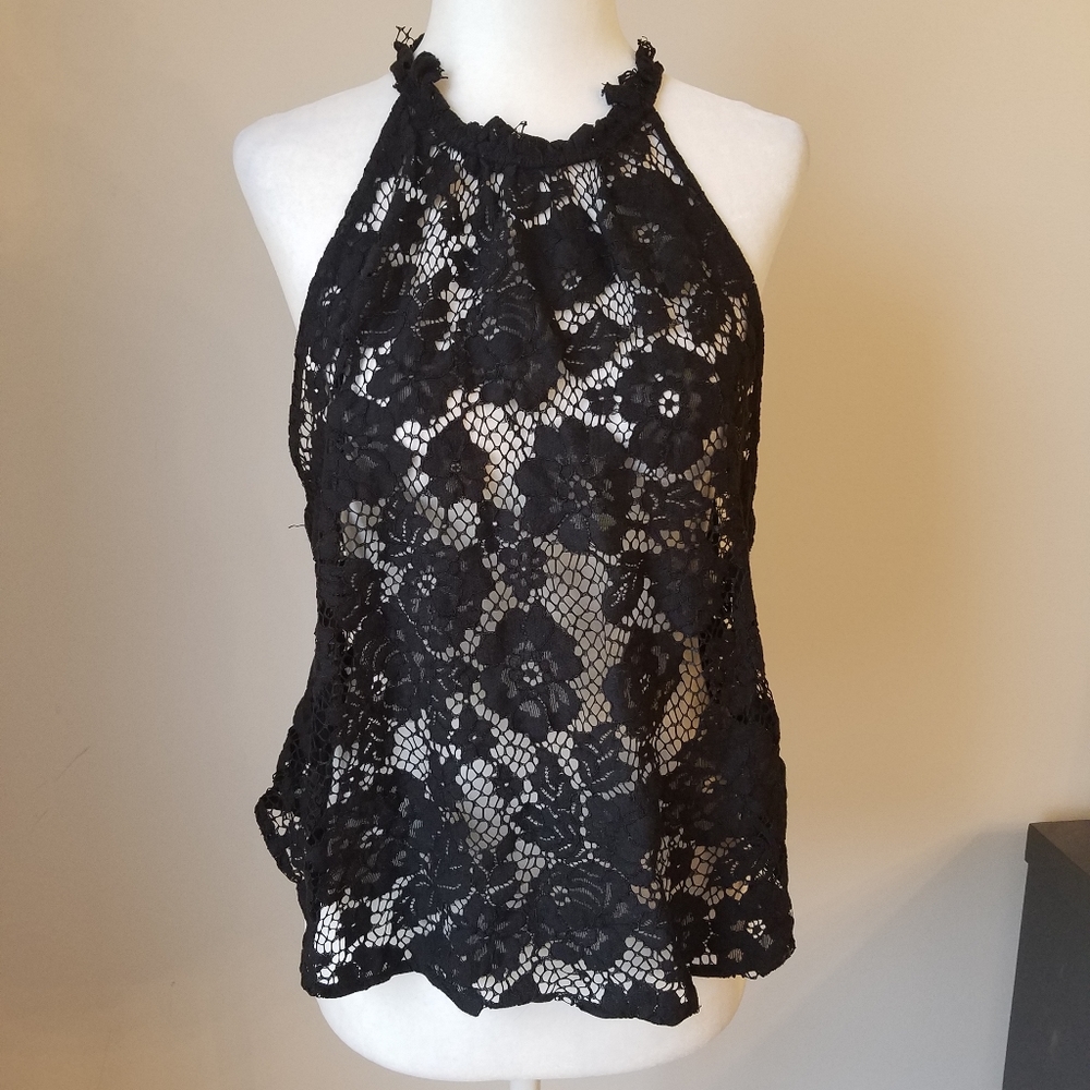 Free People sleeveless Boho lace top